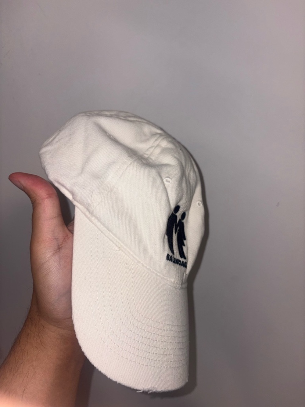 Balenciaga Pride White Cap with Black Icon Embroidery - Picture 2 of 5